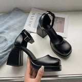 Women Mary Janes High Heels Shoes Thick Platform Lolita Sandals 2024 New Designer Brand Summer Party Pumps Shoes Mujer Zapatos LANFUBEISI
