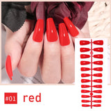 Christmas Nails Press on Snowflake Red Designs Almond Fake Nails Long Coffin Detachable False Nail for Women New Year Party LANFUBEISI