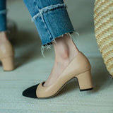 2023 New In Leather Women 39 Shoes Sandals Flat Bottom Color Hollow Thick Heel Chaussure Femme Zapatos Mujer Sandalias Sapatos LANFUBEISI
