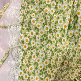 Summer Women's Sling Floral Lace Sweet Mini Dress Summer Casual Sleeveless Bandage Backless Chic Flower Print Beach Wearing LANFUBEISI