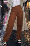 LANFUBEISI Vintage Y2K Joggers Women Cargo Pants 90s Streetwear Caramel Brown Low Waist E-girl Aesthetic Loose Straight Trousers Female Lanfubeisi