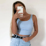Ruched Sleeveless Tank Tops Tees Women Solid Casual Fashion Crop Top Ladies High Street Tie Up Croptop Summer Fitness LANFUBEISI