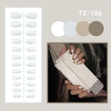 24Pcs Almond False Nails with Rhinestone Long Stiletto Fake Nails Gold Glitter Powder Design Press on Nails Full Cover Nail Tips LANFUBEISI