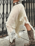 LANFUBEISI - Irregular Lace Ruffle Skirt LANFUBEISI