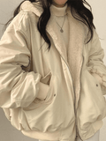 LANFUBEISI - Reversible Oversize Fleece Hooded Jacket