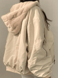 LANFUBEISI - Reversible Oversize Fleece Hooded Jacket LANFUBEISI