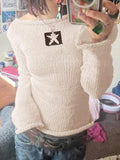 LANFUBEISI - Star Jacquard Rolled Design Sweater LANFUBEISI