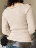 LANFUBEISI - Star Jacquard Rolled Design Sweater LANFUBEISI