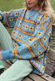 LANFUBEISI - Vintage Floral Jumper Sweater LANFUBEISI