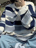 LANFUBEISI - Vintage Striped Pullover Sweatshirt
