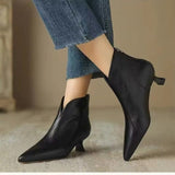 LANFUBEISI Shallow Mouth Women Shoes 2024 New High Quality Pointed Toe Women's Boots Comfortable Low Heel Commuting Office Ladies Shoes LANFUBEISI