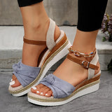 LANFUBEISI Summer Mix Color Platform Sandals Women Comfort Med Heels Espadrille Shoes Woman Ankle Buckle Wedges Sandalias De Mujer LANFUBEISI