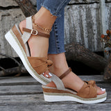 LANFUBEISI Summer Mix Color Platform Sandals Women Comfort Med Heels Espadrille Shoes Woman Ankle Buckle Wedges Sandalias De Mujer LANFUBEISI