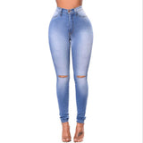 nba outfit for women EBay Women's Slimming High Elastic Ripped Jeans Pencil Pants