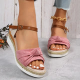 LANFUBEISI Summer Mix Color Platform Sandals Women Comfort Med Heels Espadrille Shoes Woman Ankle Buckle Wedges Sandalias De Mujer LANFUBEISI