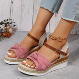 LANFUBEISI Summer Mix Color Platform Sandals Women Comfort Med Heels Espadrille Shoes Woman Ankle Buckle Wedges Sandalias De Mujer LANFUBEISI