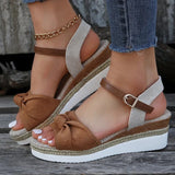 LANFUBEISI Summer Mix Color Platform Sandals Women Comfort Med Heels Espadrille Shoes Woman Ankle Buckle Wedges Sandalias De Mujer LANFUBEISI