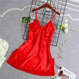 Women's Satin Nightgown Night Dress Women Sexy Sleepwear Lace Summer Nightdress Homewear Nightwear Silk Sleeveless Dresses LANFUBEISI