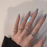 LANFUBEISI The Tide Cool Ring Set Female Korean Ring Ring Net Red Jewelry Not Fade Color Ring Cold Wind Hip Hop Index Finger Ring