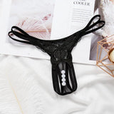 Butterfly with Pearls Tangas Women Sexy G String Sexy Underwear Thongs Ladies Lace Lingerie Sexy Transparent Panties LANFUBEISI