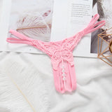 Butterfly with Pearls Tangas Women Sexy G String Sexy Underwear Thongs Ladies Lace Lingerie Sexy Transparent Panties LANFUBEISI