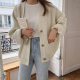 discover style ideas Thick Sweater Coat for Women Early Autumn New Loose Lazy Casual Korean Style Long Sleeve Knitted Cardigan