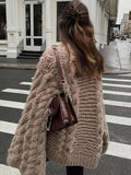 fall outfits 2024 Spring and Autumn Fashion Elegant round Neck Bell Sleeve Knitted Sweater Loose All-Match Top