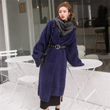 business casual outfits Korean Style Autumn and Winter New Style Faux Mink Velvet Sweater Women's Cardigan Outer Wear over the Knee Long Loose Overcoat Women's Coat