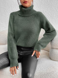 fall fashion Women's Fashion Turtleneck Sweater Outer Wear Solid Color Loose Slimming Versatile Basic Sweater