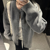 trending fall outfits Gray Lazy Sweater Coat Autumn and Winter Women's Early Autumn Chic Top Korean Style Sweater