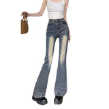 y2k outfits American Hot Girl Tight Slimming Flared Pants Summer New Retro Simple Chic Casual All-Match Jeans