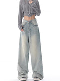 fashion outfits Early Autumn New Jeans Women's American Retro Design Niche Loose Wide-Leg Pants Pants