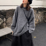 fall outfits 2024 Autumn and Winter Japanese Style Fresh Soft Milk Lazy Style Sweater Women's Solid Color Base Solid Color Casual Loose Knitted Pullover