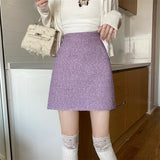 fall outfits Skirt Women's Autumn and Winter A- line Skirt French Hip Skirt White Short Skirt Fashion