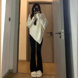 outfit inspo fall Women's Thick Irregular Turtleneck Sweater Winter Slimming Retro Hot Girl Knitted Top Korean Style