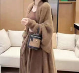 business casual outfits Lazy Style Mid-Length over-the-Knee Anti-Mink Velvet Sweater plus Size Autumn and Winter New Loose Knitted Cardigan Coat for Women