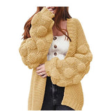 90s fashion Lantern Sleeve plus Size Sweater Women's Coat Autumn and Winter New Loose Thick Wool Knitted Cardigan