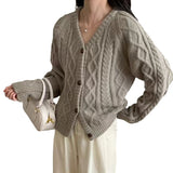 y2k outfits Retro Style Knitwear Women's Autumn and Winter V-neck Twisted Fashion Sweater Coat