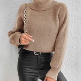 fall fashion Women's Fashion Turtleneck Sweater Outer Wear Solid Color Loose Slimming Versatile Basic Sweater