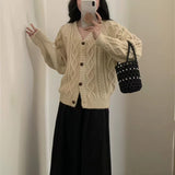 y2k outfits Retro Style Knitwear Women's Autumn and Winter V-neck Twisted Fashion Sweater Coat