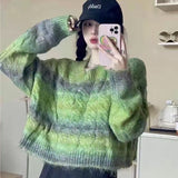 trending fall outfits Spring and Autumn Gradient Retro Japanese Style Lazy Style Sweater Women's Korean Style Niche Fashion