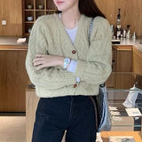 y2k outfits Retro Style Knitwear Women's Autumn and Winter V-neck Twisted Fashion Sweater Coat