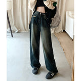 dress to impress outfits Spring Small Retro Jeans Women's High Waist Slimming Loose Narrow Straight Wide Leg Long Pants