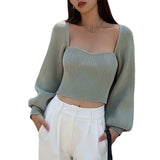 business casual outfits Solid Color Knitted Bottoming Shirt Women's Autumn and Winter French Retro Sweater Women