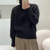 2000s fashion Japanese Style Retro Pile Turtleneck Sweater Women's Loose Lazy Outer Wear Niche Autumn and Winter New Soft Glutinous Style Pullover Top