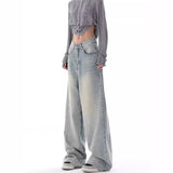 fashion outfits Early Autumn New Jeans Women's American Retro Design Niche Loose Wide-Leg Pants Pants