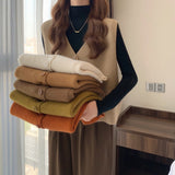 dress to impress outfits Women's Korean-Style Knitted Vest Spring and Autumn Sweater Overwear Vest Sleeveless Vest