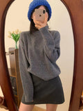 jock outfit Soft Glutinous Yarn Wool Loose Sweater Women's Autumn and Winter Lazy Style Casual Pullover round Neck Sweater Fashion