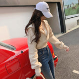 Autumn and Winter New Fashion Zipper Hoodie Coat Pure Cotton High-Grade Hooded American Sports Short Sweater for Women