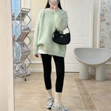 frat outfits Women's Thick Sweater Autumn and Winter New Korean Style Mid-Length Sweater Loose Lazy Style Soft Glutinous Long Sleeve Top